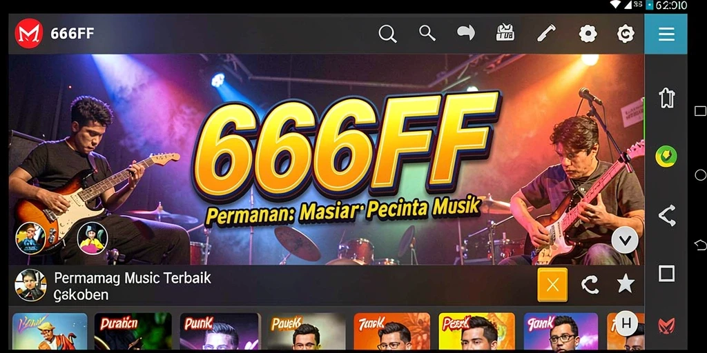 Tampilan gameplay <strong>666FF</strong> yang menarik dengan berbagai pilihan lagu.