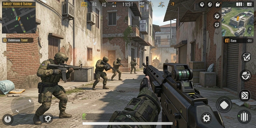 Screenshot gameplay dengan aksi pertarungan intens di BARU01.