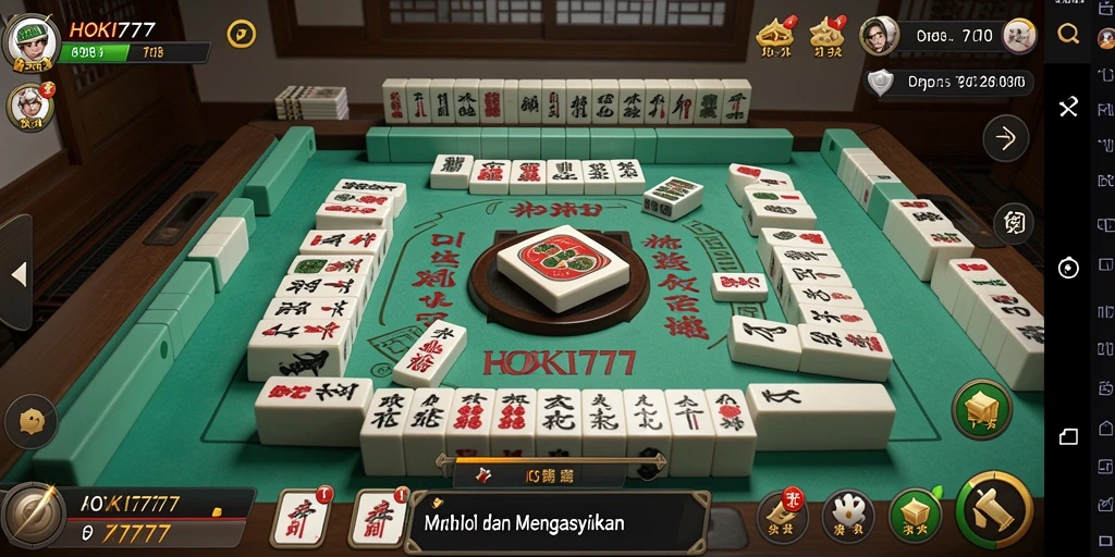 Screenshot gameplay HOKI777 yang menampilkan keseruan permainan Mahjong.