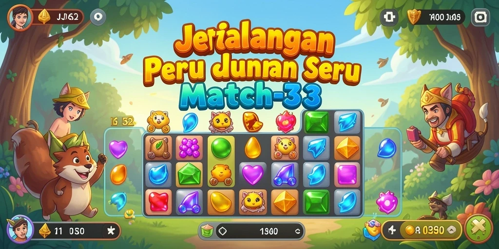 Screenshot gameplay <strong>JJ62</strong> menampilkan keseruan mencocokkan item.