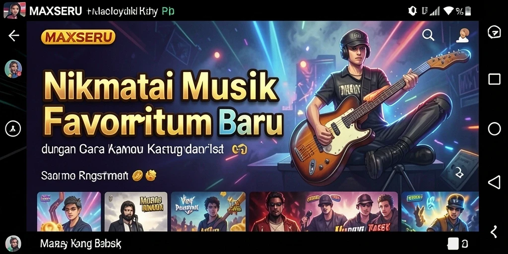 Tampilan gameplay MAXSERU dengan pengalaman musik interaktif yang seru.