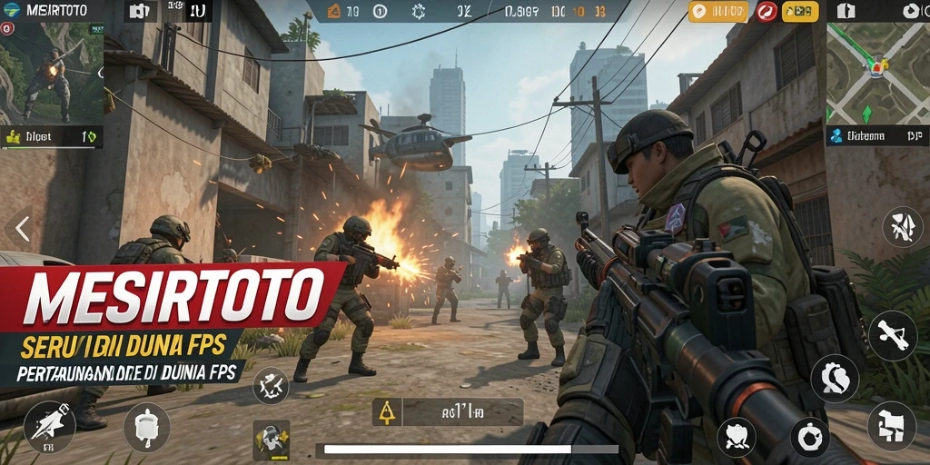 Tampilan seru permainan <strong>MESIRTOTO</strong> di medan perang FPS.