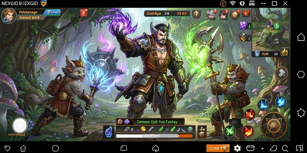 Tampilan gameplay RPG yang menakjubkan di NEXGID.