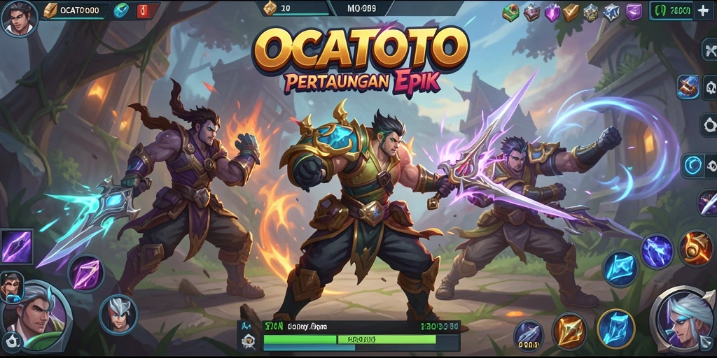 Screenshot menunjukkan aksi seru pertarungan dalam game MOBA.