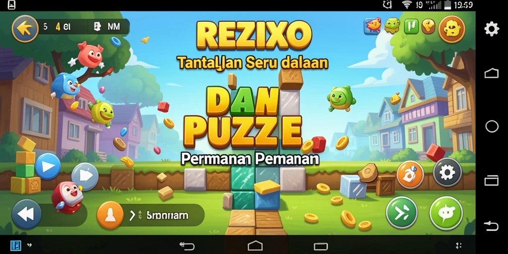 Tangkapan layar gameplay REZIXO menampilkan tantangan Puzzle yang menarik.