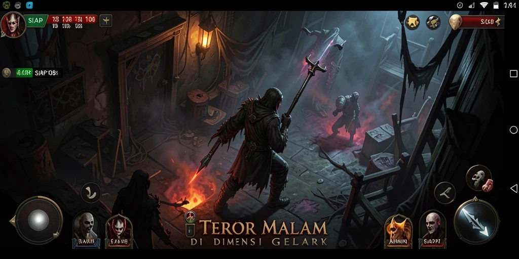 Screenshot menampilkan gameplay menakutkan penuh teror dan kegelapan.